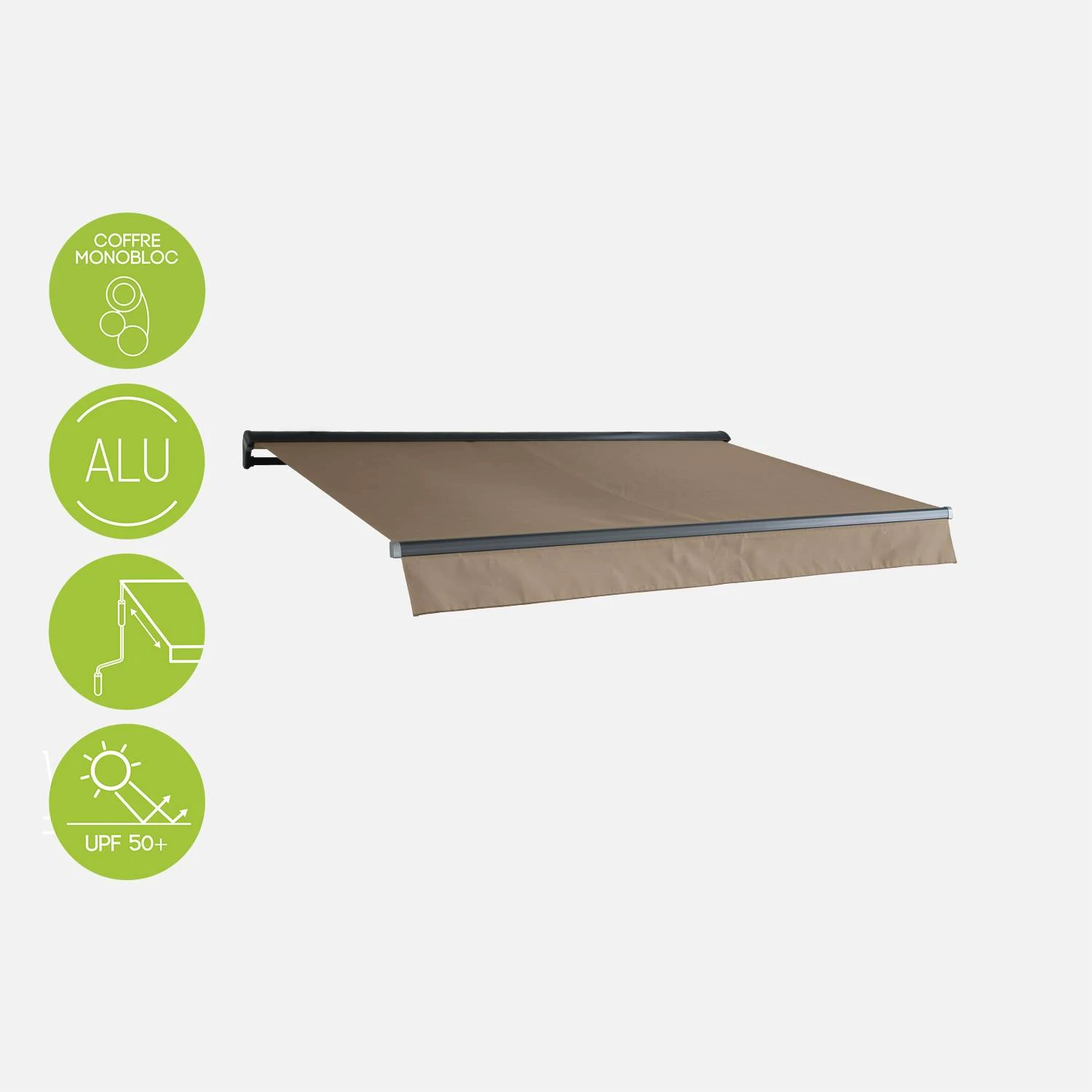 Store Banne Manuel 3x2m Couleur : Taupe – Image 3