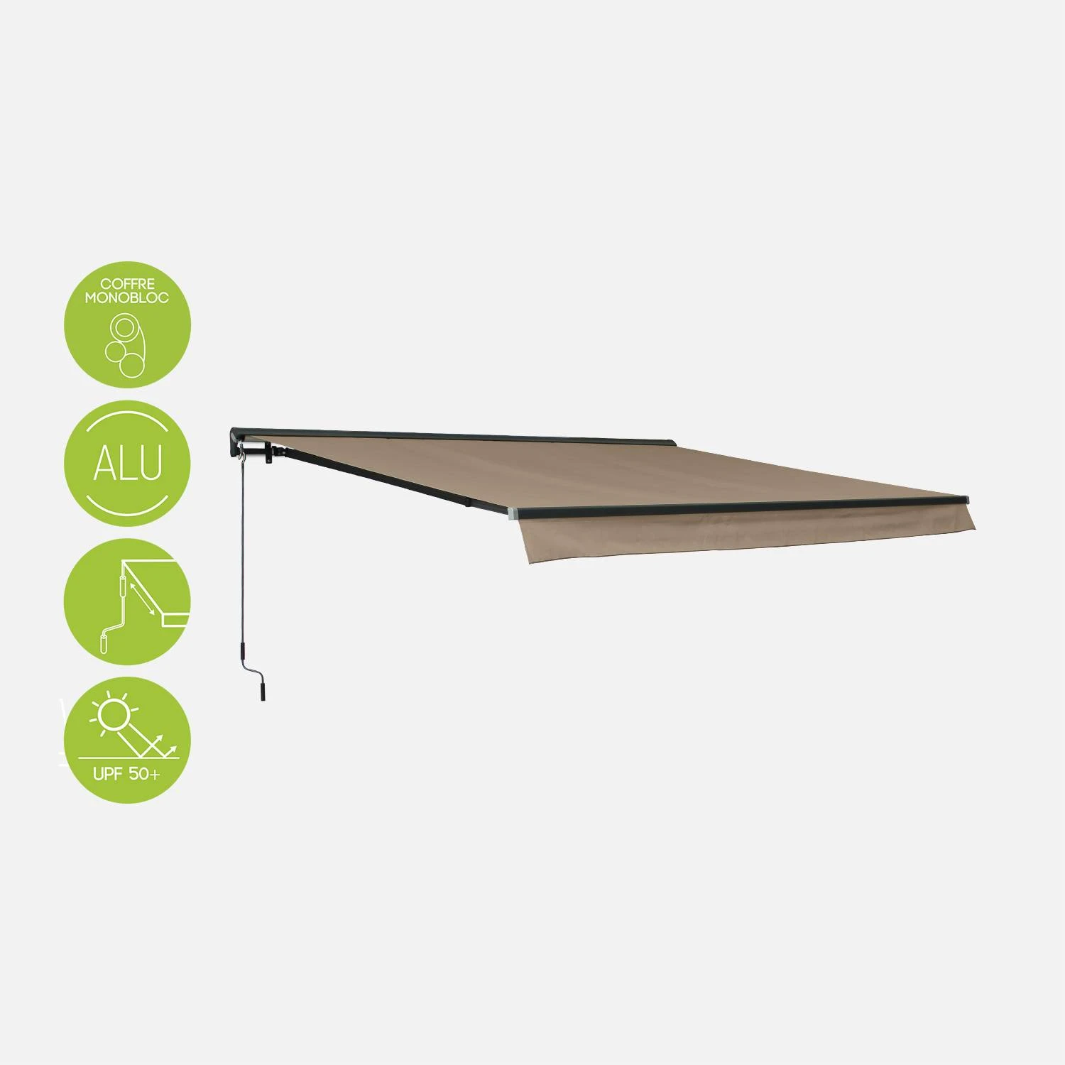 Store Banne Manuel 4x3m Couleur : Taupe