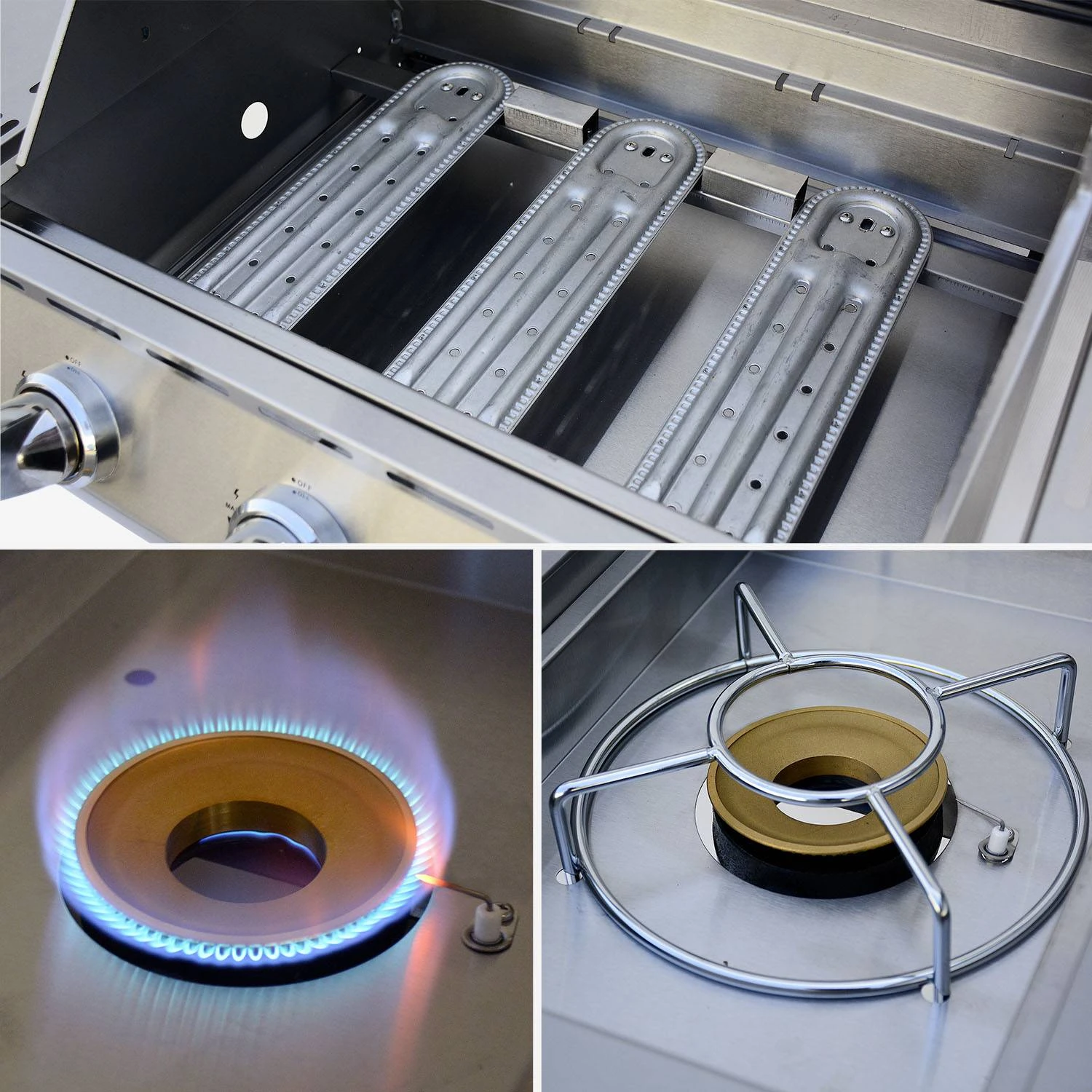 Barbecue Gaz 4 Brûleurs Dont 1 Feu Latéral Avec Housse Couleur : Noir – Image 5