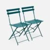 Chaise De Jardin Pliable Métal (lot De 2) Couleur : Bleu Canard