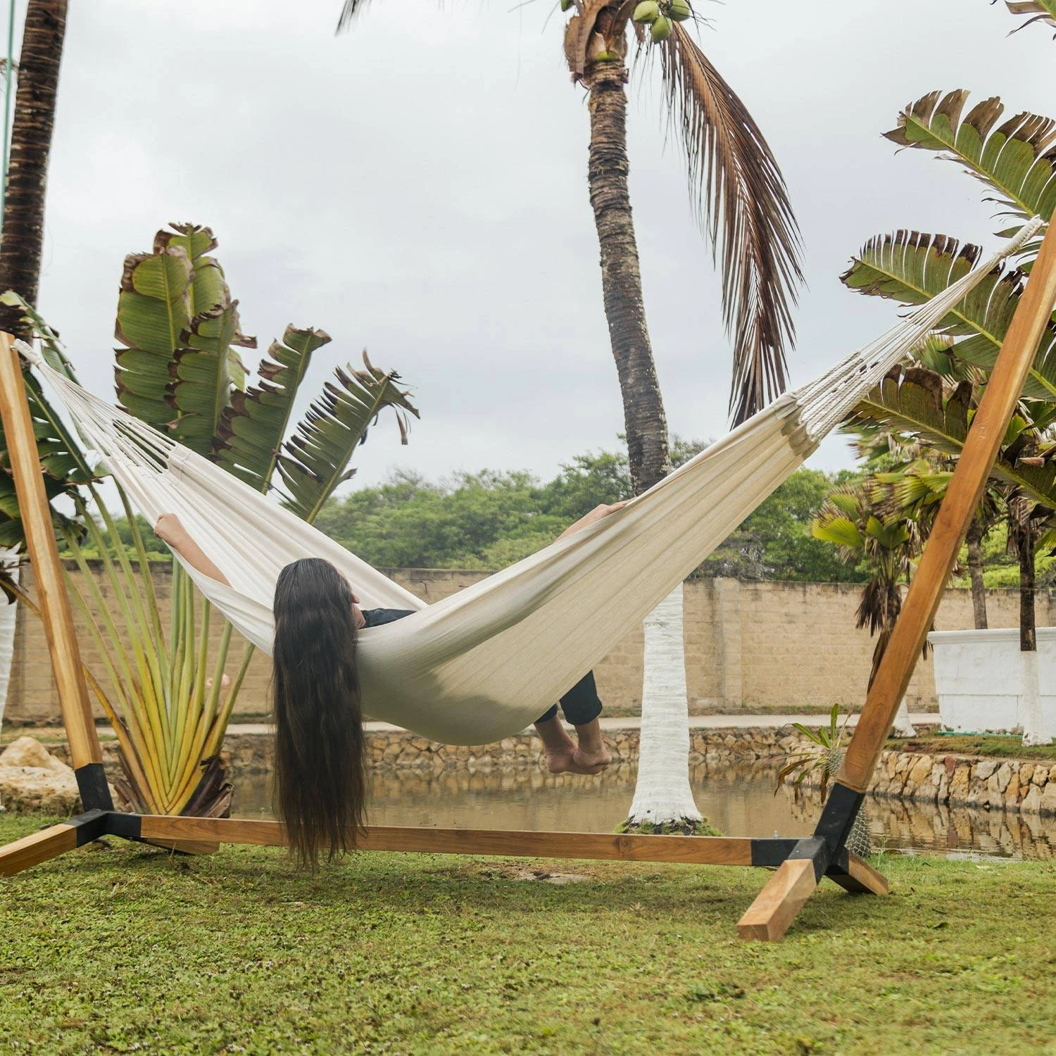 Toile De Hamac Polycoton 220 X 140 Cm Couleur : Ecru – Image 5