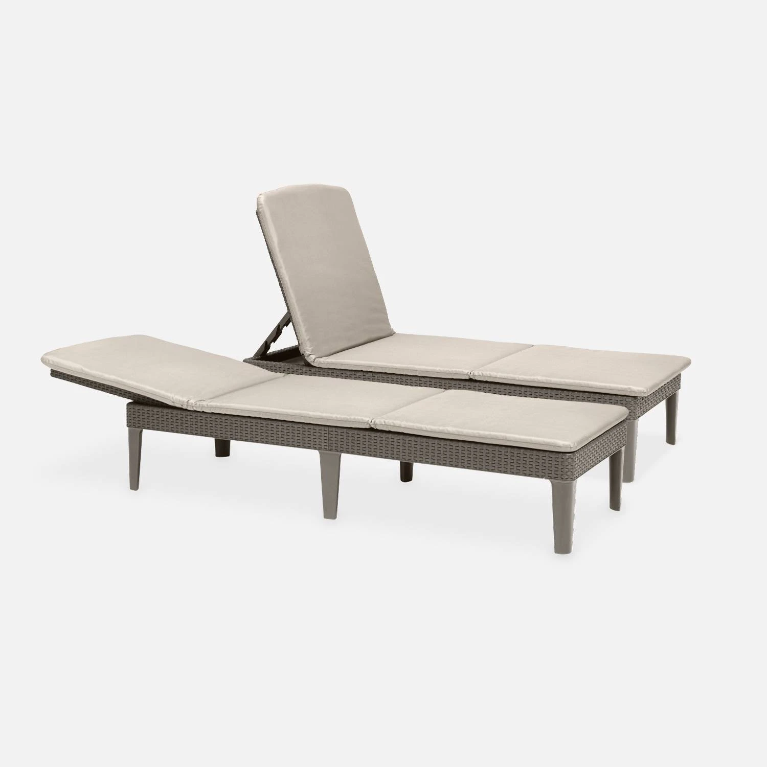 Bain De Soleil Imitation Rotin Multi Positions (lot De 2) Couleur : Cappuccino – Image 2