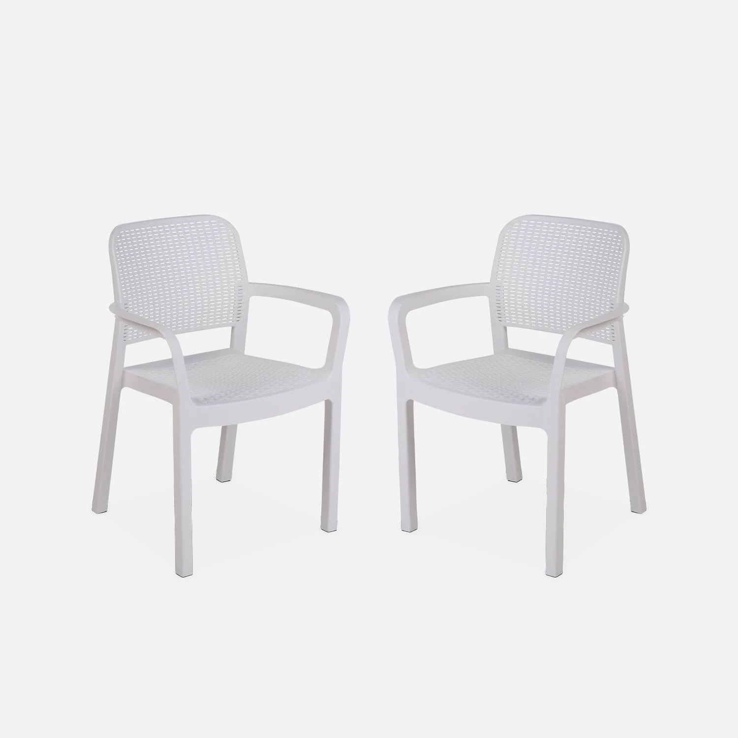 Chaise De Jardin Empilable Résine Plastique (lot De 2) Couleur : Blanc