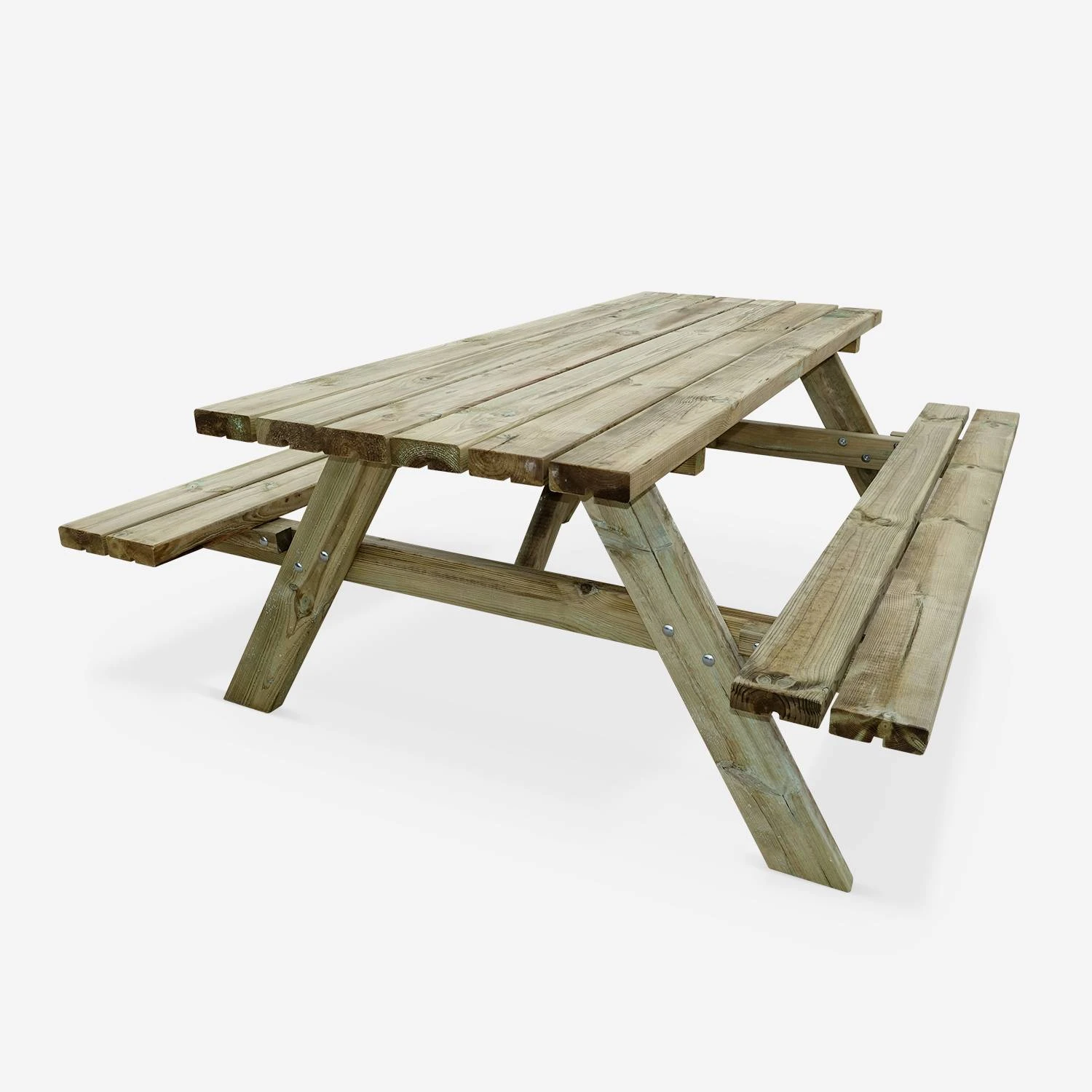 Table Picnic En Bois 6 Places 180cm (lot De 4) – Image 3