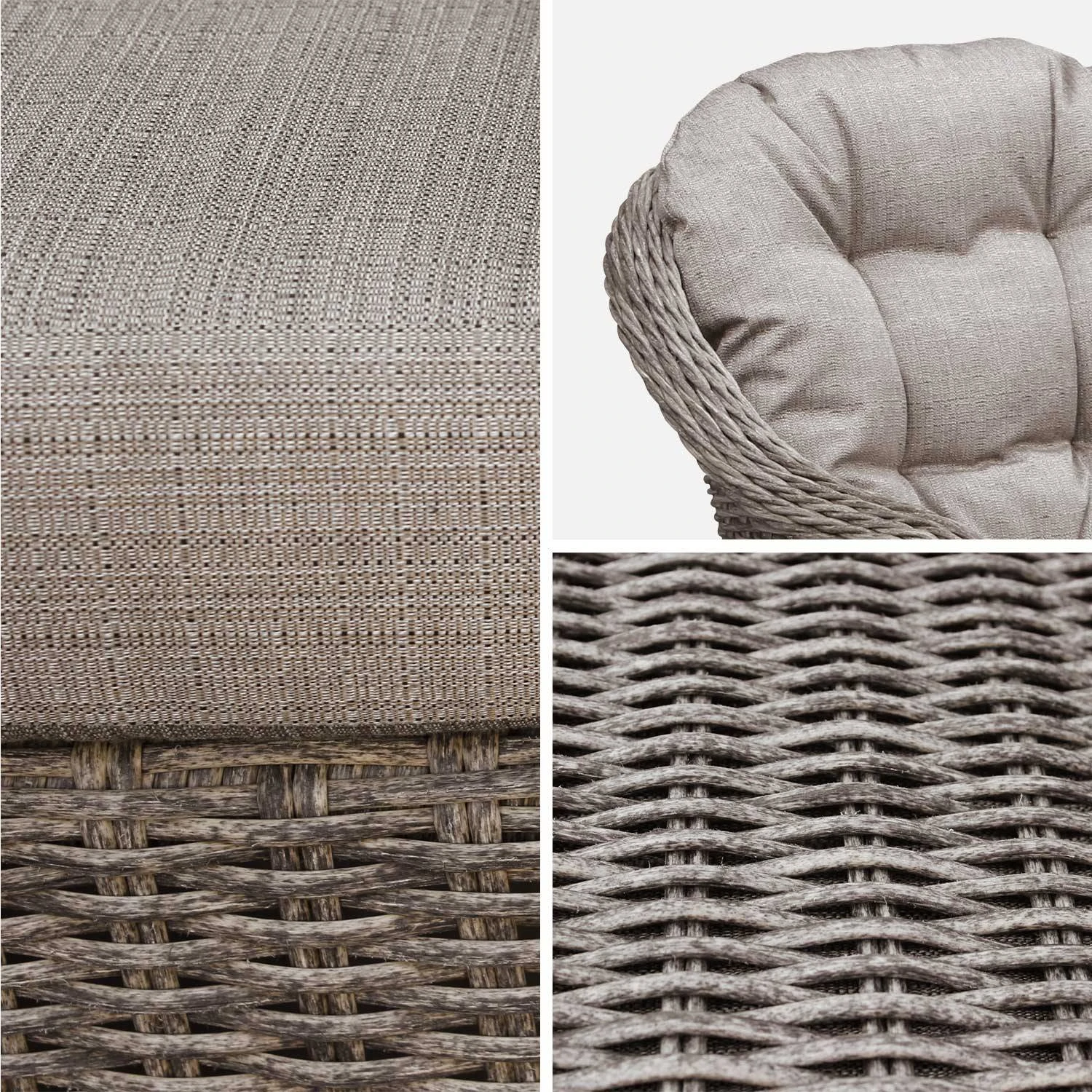 Fauteuil De Jardin Résine Tressée Ronde (lot De2) – Image 3