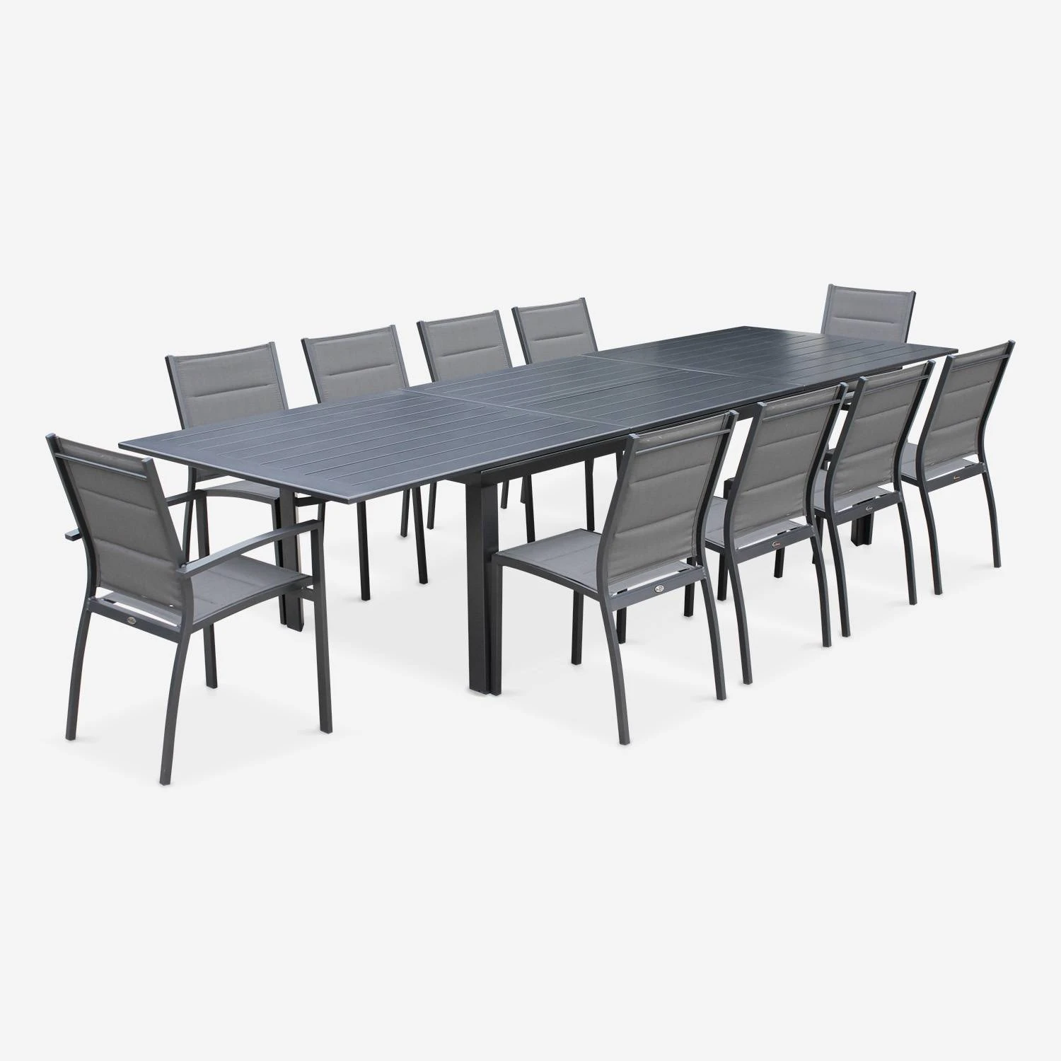 Table De Jardin Extensible Aluminium, 10 Chaises – Image 6