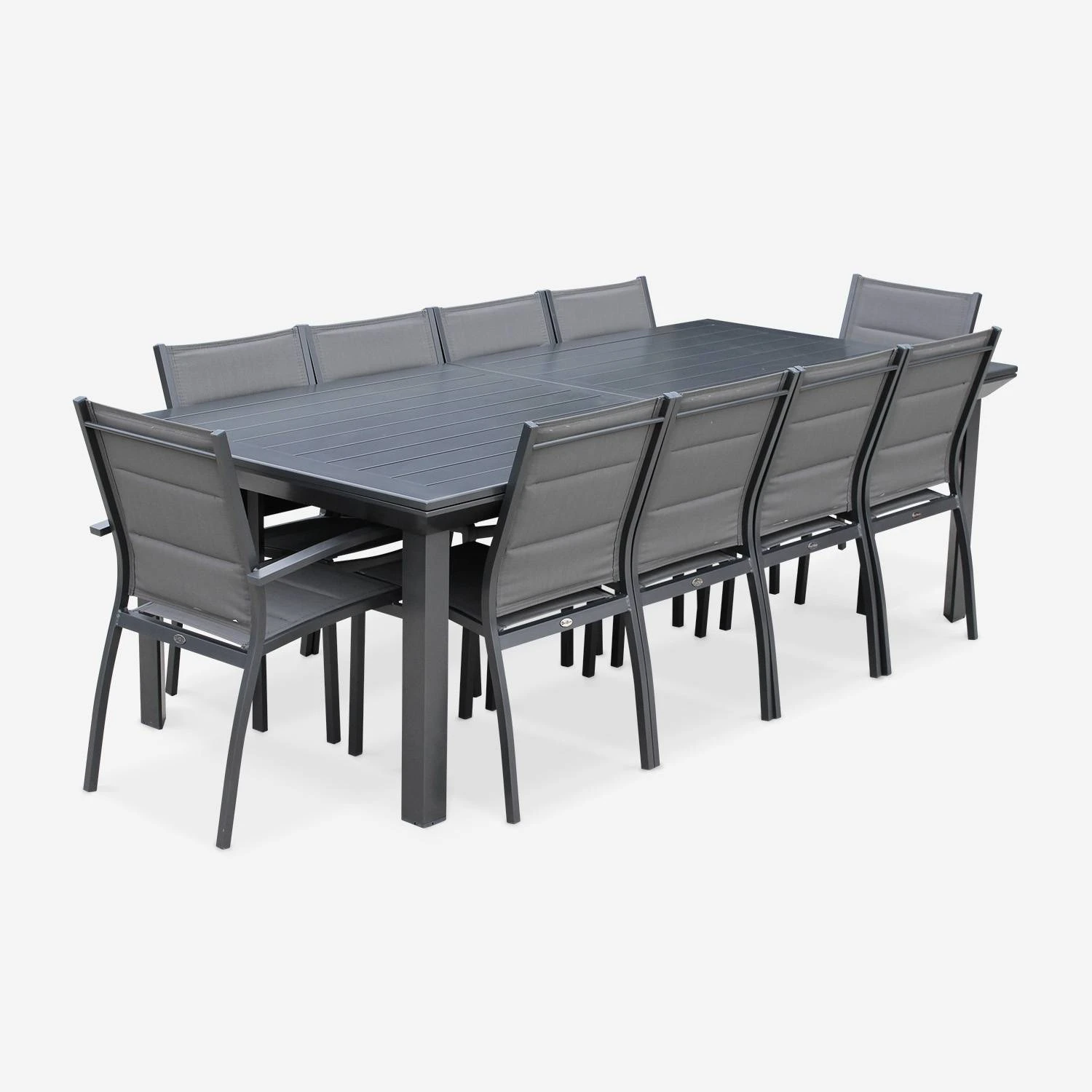 Table De Jardin Extensible Aluminium, 10 Chaises – Image 2