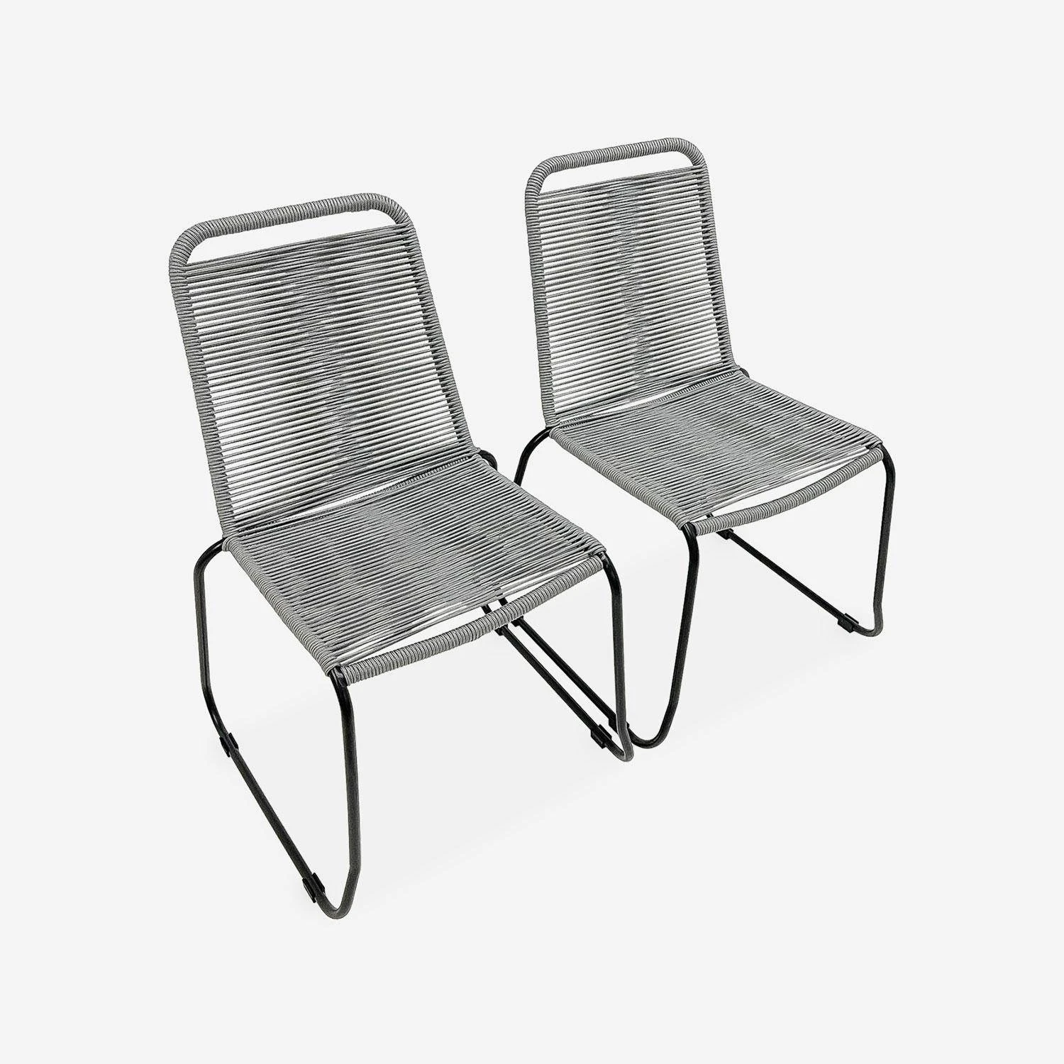 Ensemble De Jardin 220cm + 8 Chaises - BELEM Couleur : Gris / Gris Clair – Image 4