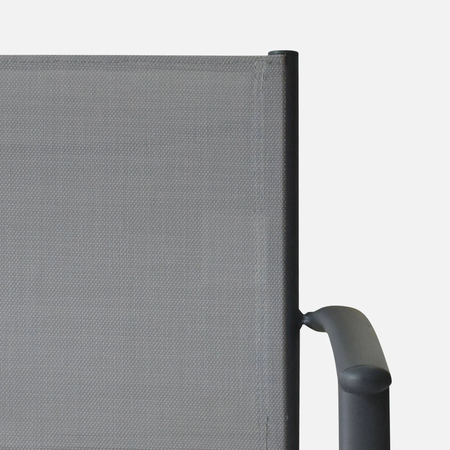 Fauteuil De Jardin Empilables Aluminium Et Textilène (lot De 4) Couleur : Gris Clair – Image 6