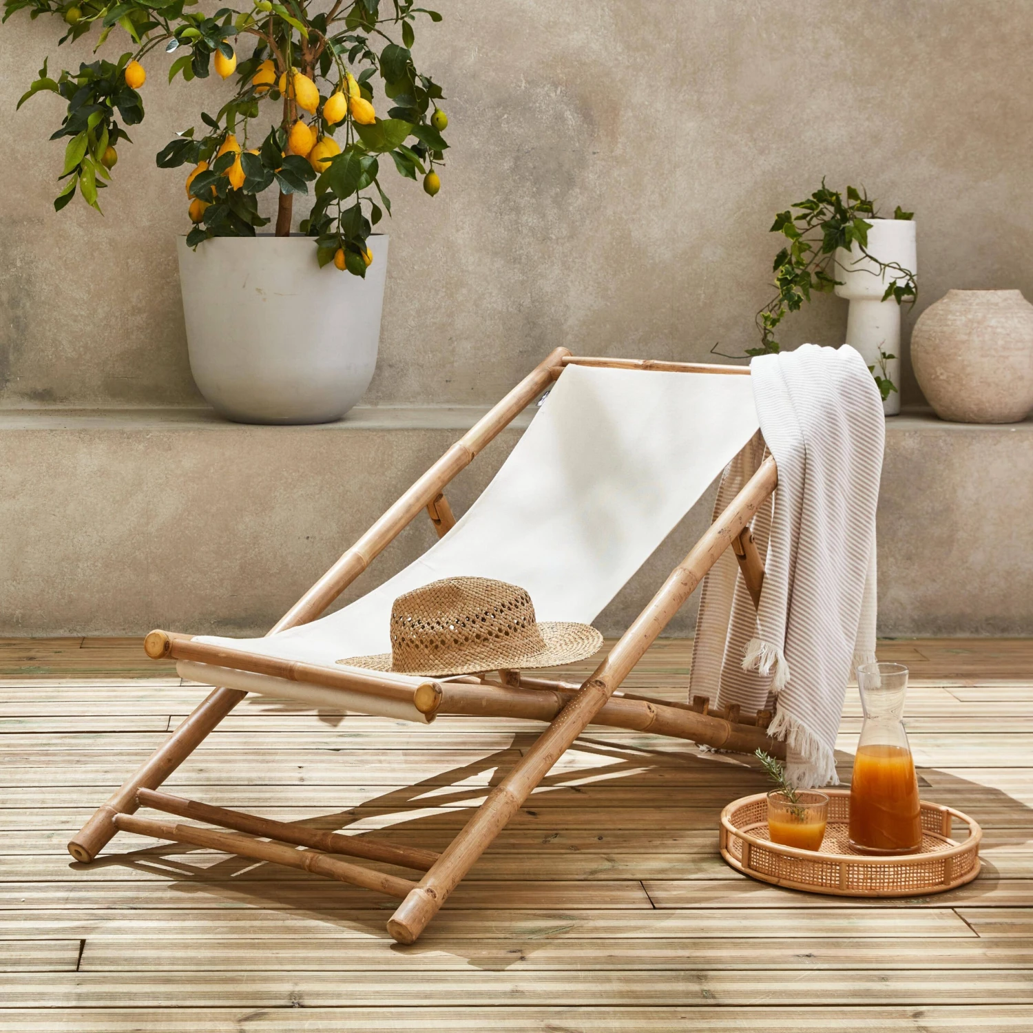 Chilienne Bambou , Toile Naturelle Pliable, Multi Positions – Image 2