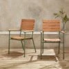 Chaise De Jardin Bois Et Aluminium, Empilables (lot De 2)