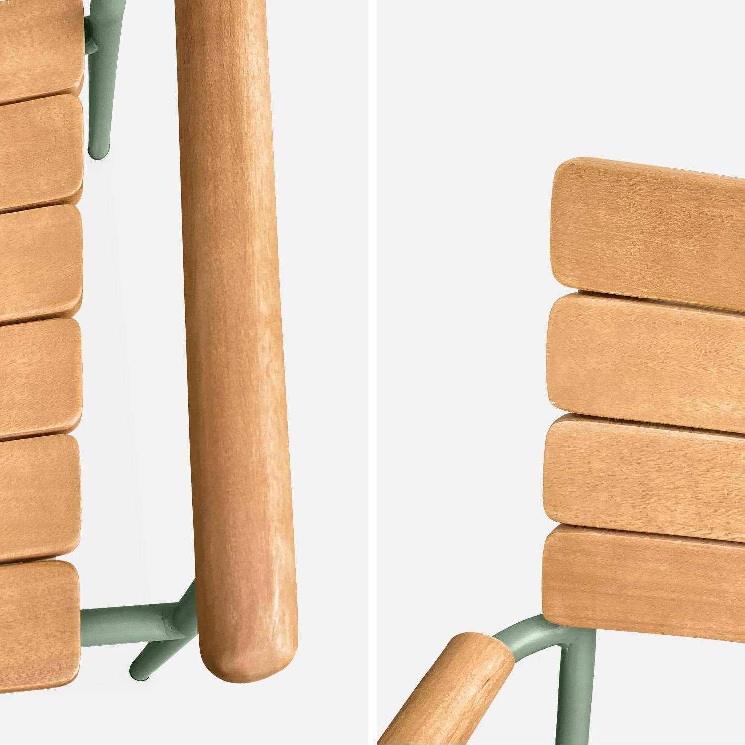 Chaise De Jardin Bois Et Aluminium, Empilables (lot De 2) – Image 6