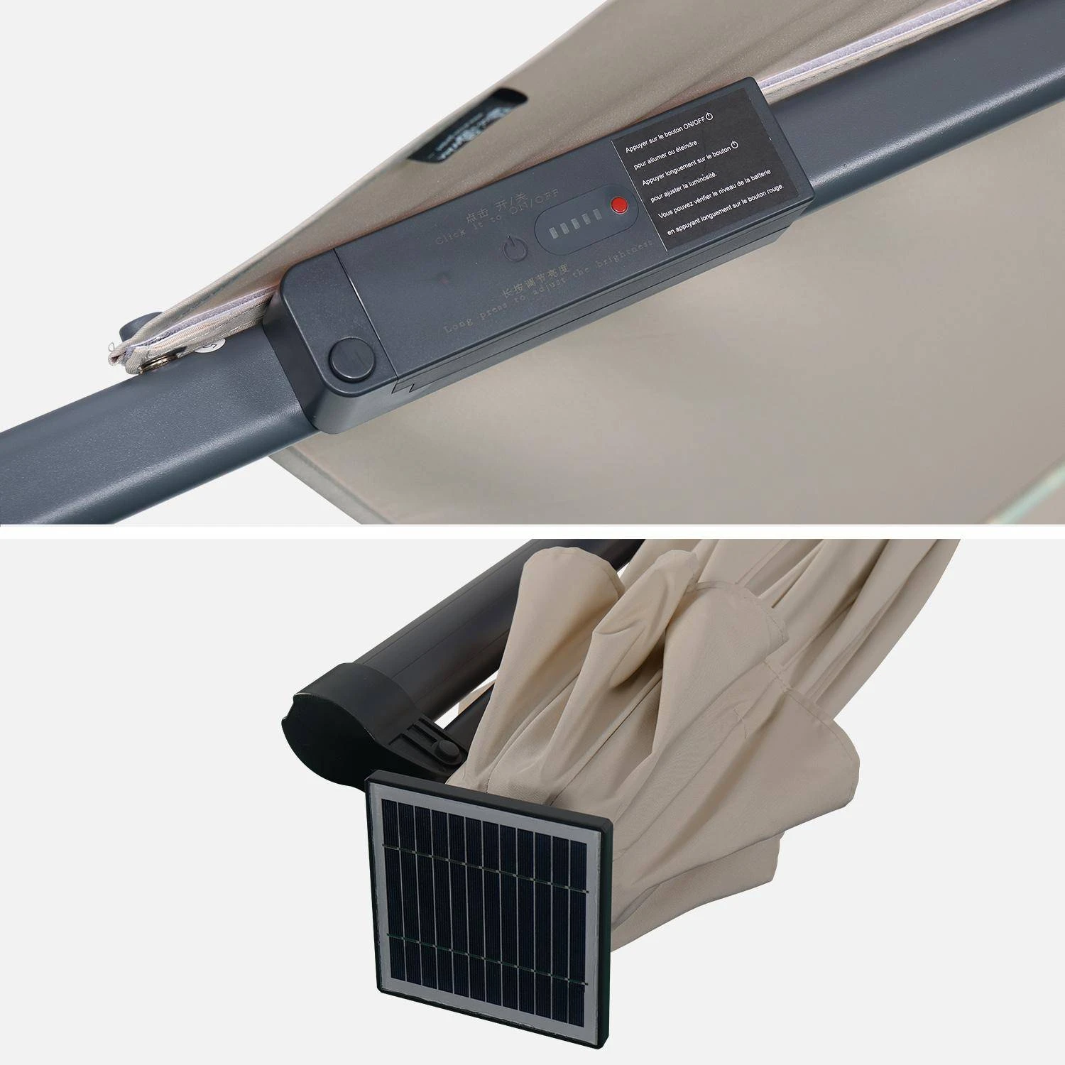 Parasol LED Déporté Rond 3m – Image 7