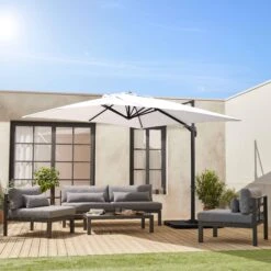 Parasol Déporté Carré 3x3m Couleur : Ecru