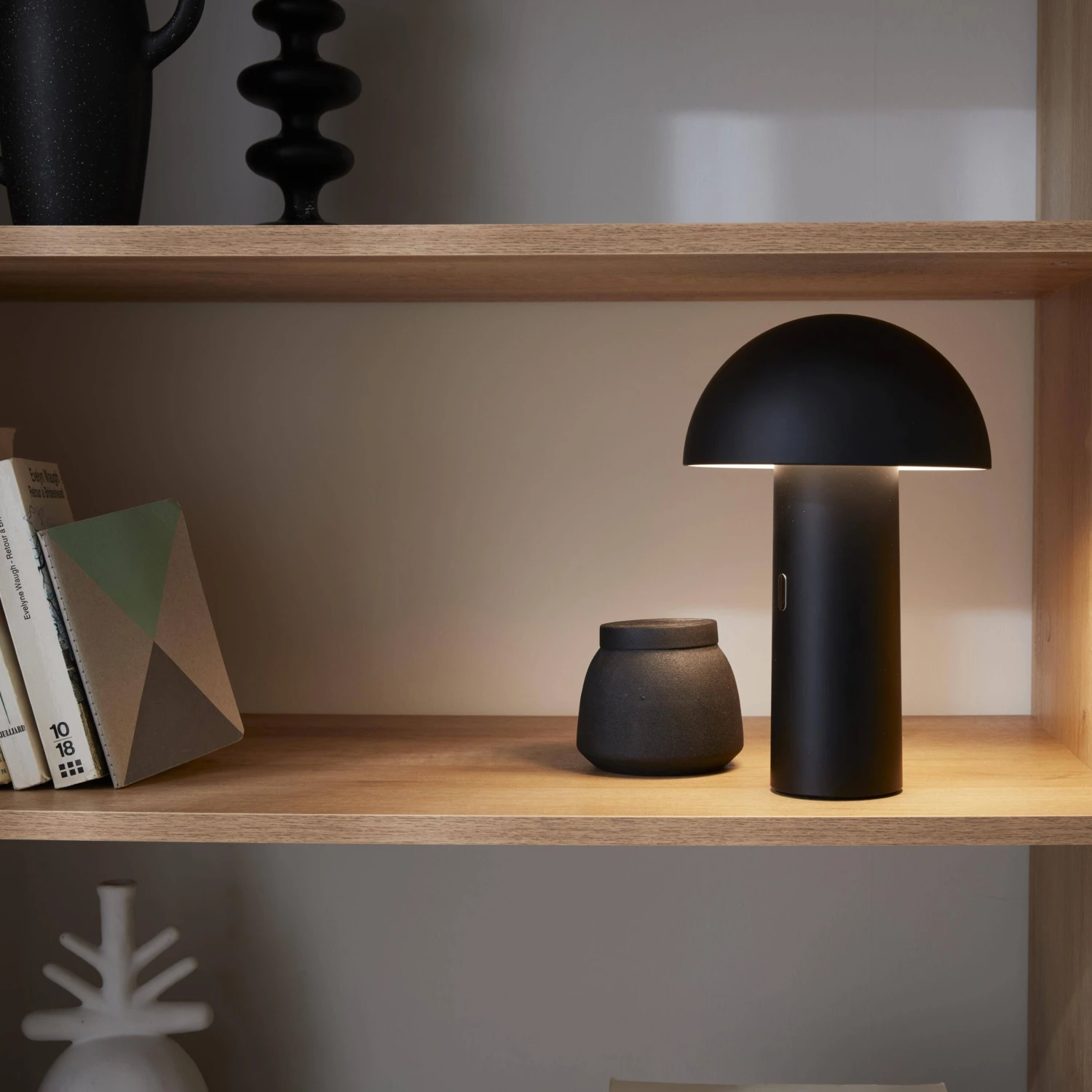 Lampe De Table Sans Fil Nomade à Tête Orientable Intérieur / Extérieur H 28cm Couleur : Noir – Image 2