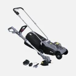 Tondeuse à Gazon à Batterie 20V, 30cm + Débrousailleuse 20V