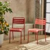 Chaise De Jardin En Acier (lot De 2) Couleur : Terracotta