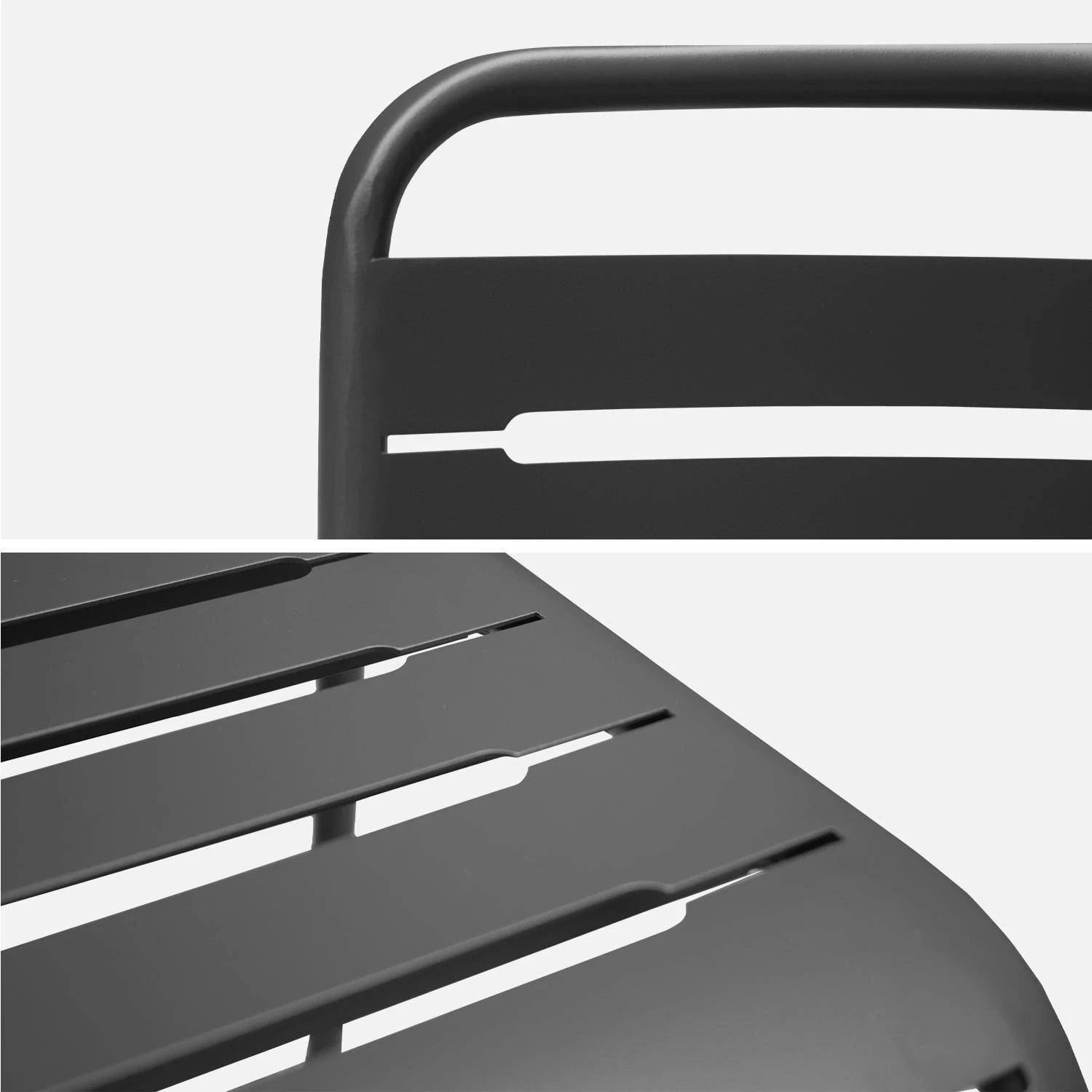 Chaise De Jardin En Acier (lot De 4) Couleur : Anthracite – Image 4