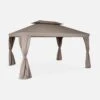Pergola Aluminium 3x4 M Avec Rideaux Couleur : Taupe