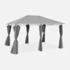 Tonnelle 3x4 M Avec Rideaux Couleur : Gris