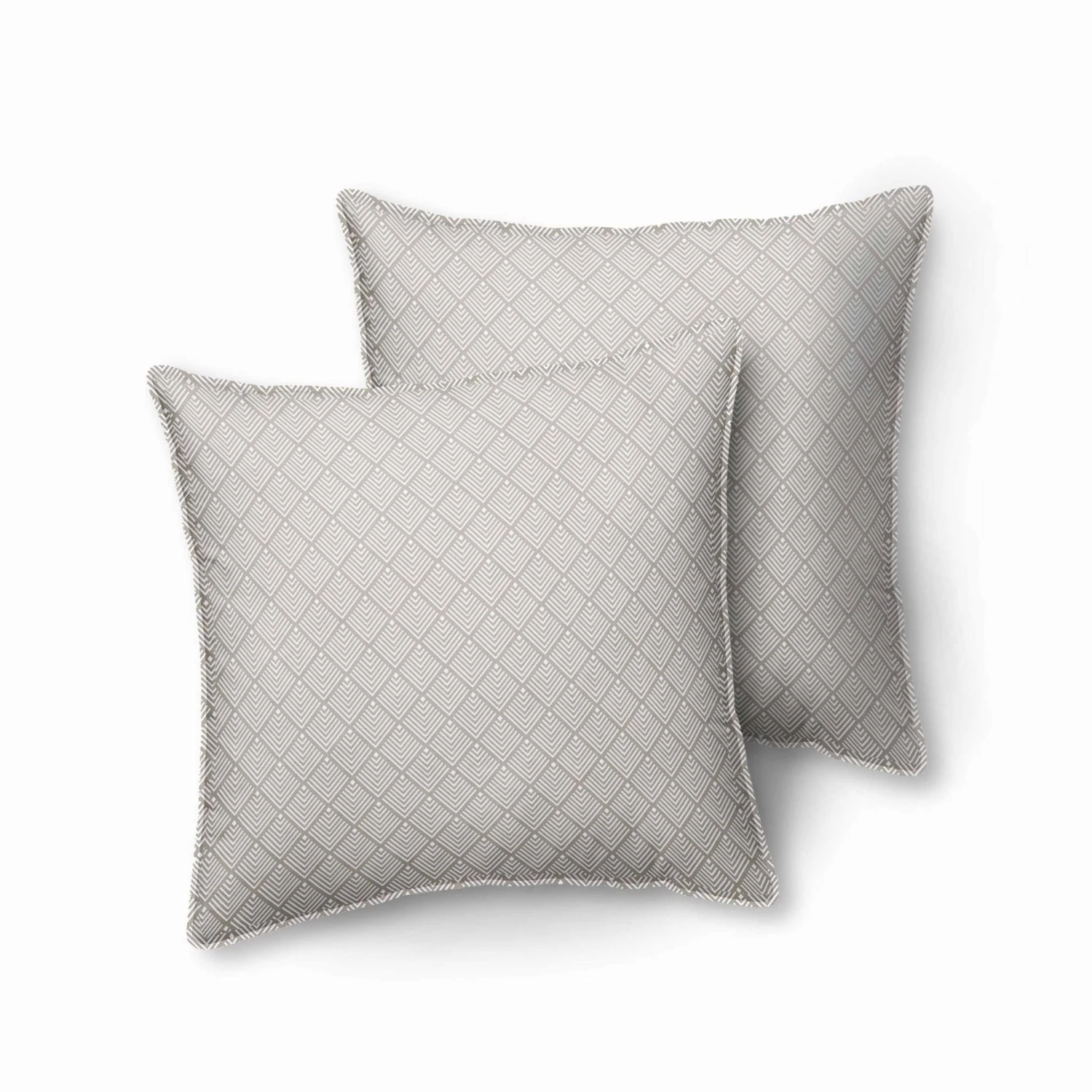 Lot De 2 Coussins De Décoration - 38x38cm - Carré Couleur : Gris Taupe