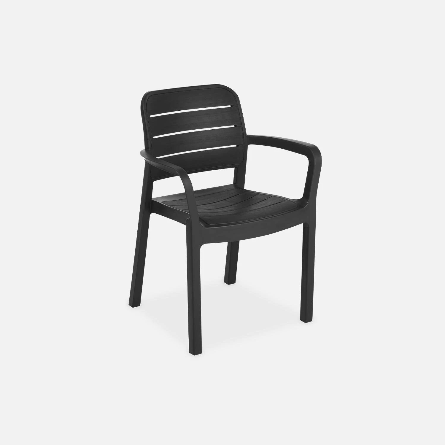 Table De Jardin Résine + 6 Chaises Empilables – Image 4