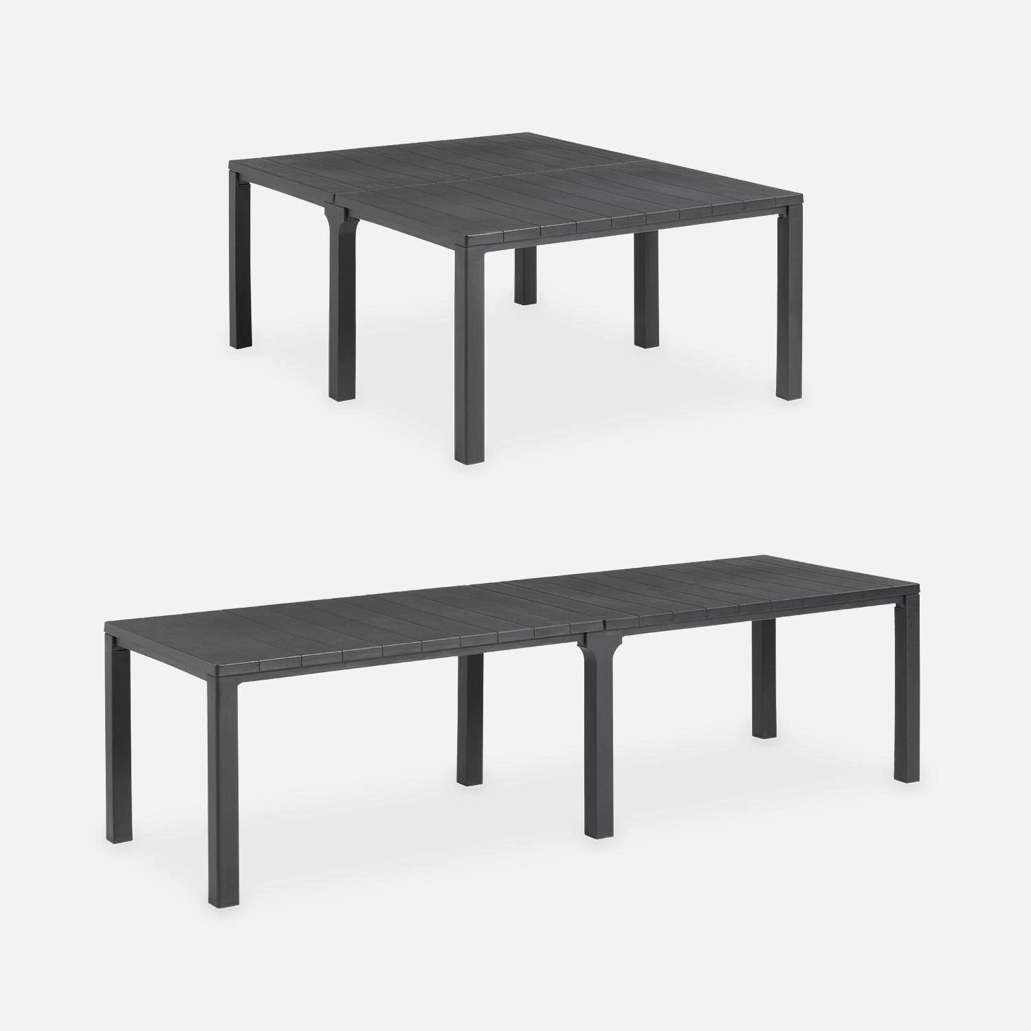 Table De Jardin Modulable Résine + 8 Chaises Empilables – Image 5