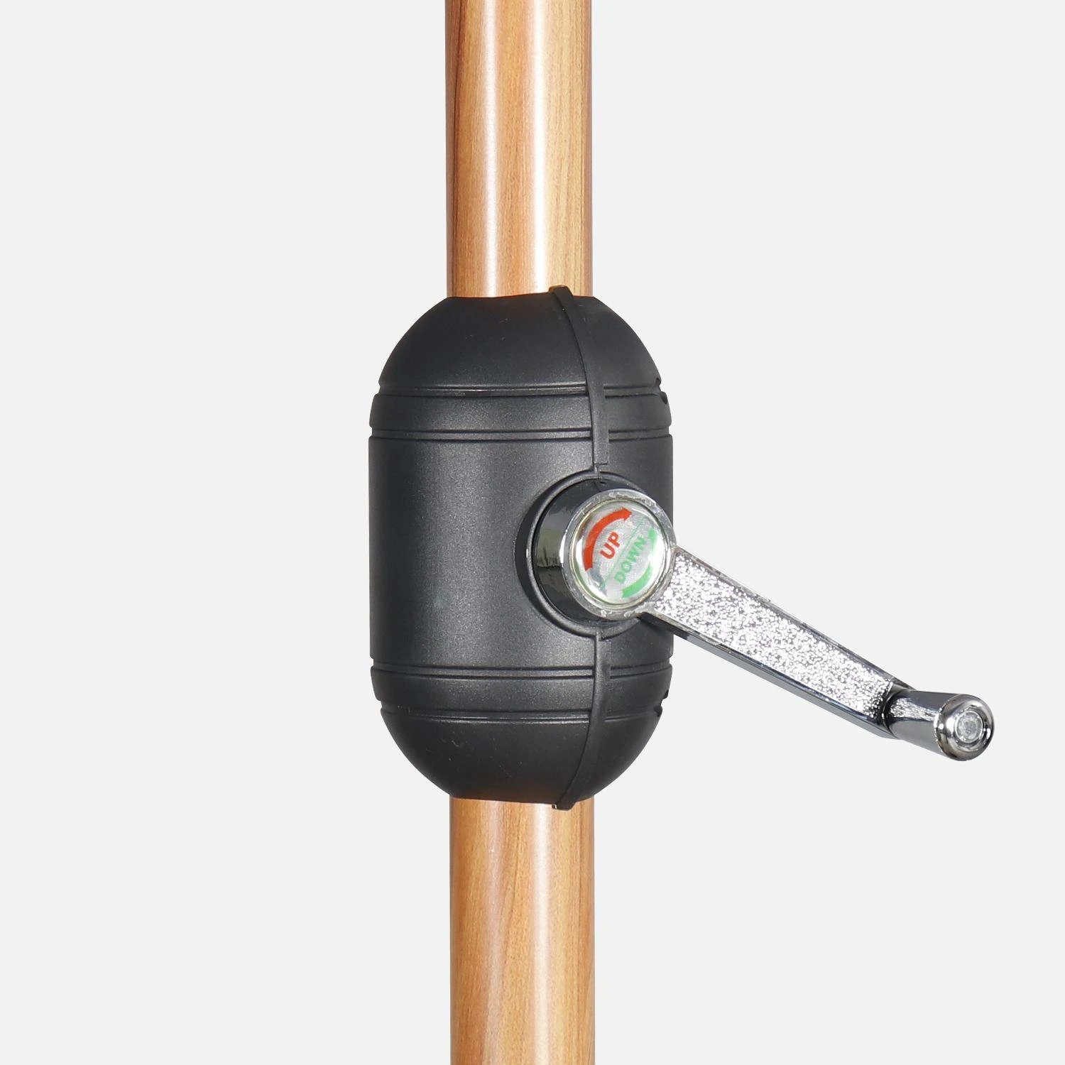 Parasol Rond 3m, Mât Effet Bois Couleur : Gris – Image 6