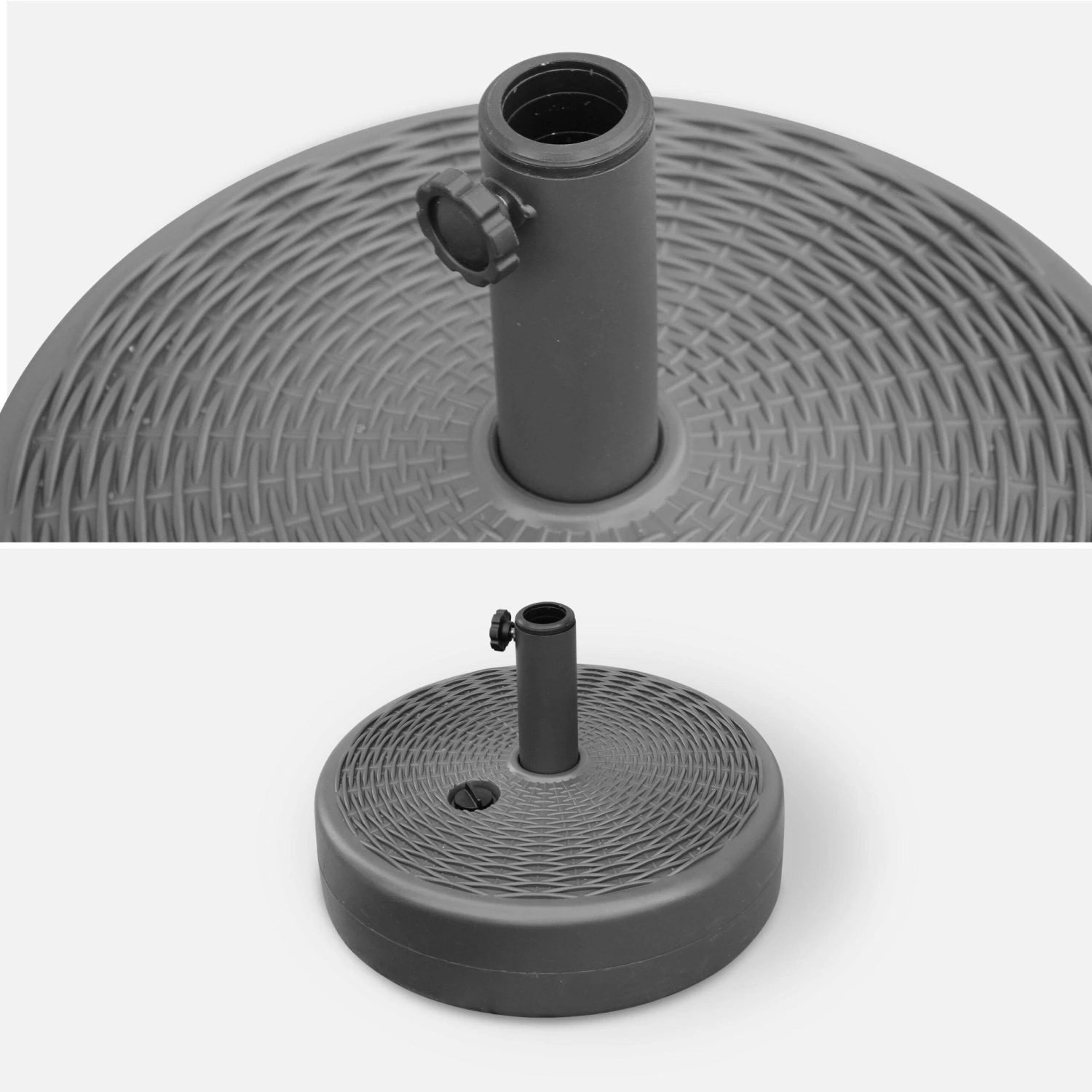 Pied Parasol Rond Plastique Pour Parasol à Mat Central – Image 3