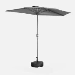 Demi-parasol Pour Balcon 2.5m Couleur : Gris