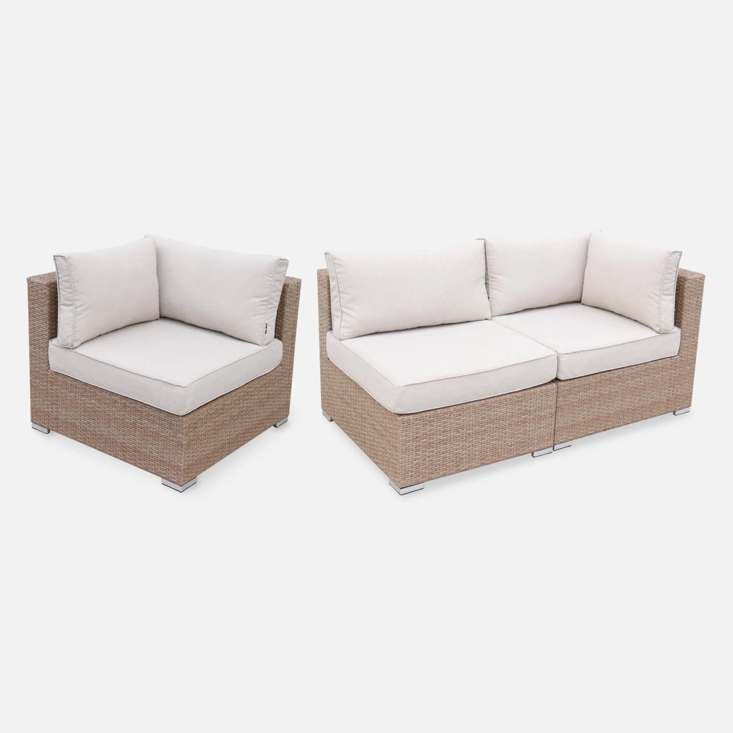 Salon De Jardin Résine Tressée 12 à 14 Places Couleur : Beige / Beige – Image 6